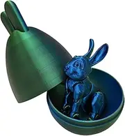 Easter 3D Printed Toy,Fidget Toy Rabbit 3D Printed Egg Toy | Crystal Articulated Easter Ornaments Home Decor for Desk & Home