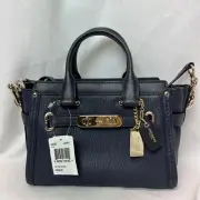 NWT COACH SWAGGER 20 IN PEBBLE LEATHER 36235 Navy