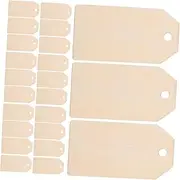 Parliky 50pcs Unfinished Wood Tags Crafts Rectangle Blank Hanging Labels for Wine Boxes Holiday Decorations Wedding Favor Tags Wrapping