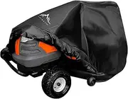Himal Pro Lawn Mower Cover - Heavy Duty 600D Polyester Oxford, Waterproof, UV Resistant, Universal Size Tractor Cover Fits Decks up to 54'' with Storage Bag, Black