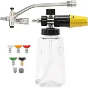 Double Cannon Adapter,Cannon House Wash | Cleaning Supplies with 5 Nozzle Tips, 1000ml Soap Bottle, Water Sprayer for Adults Professionals