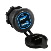 Car Fast Charger Socket Dual USB Ports Plug Power Adapter With Wire Waterproof (for: Isuzu)