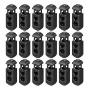 18pcs Metal Cord End Locks Spring Stopper Replacement Black Matte