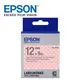 EPSON LK-4EAY C53S654424 點紋系列粉紅白點底灰字標籤帶(寬度12mm)