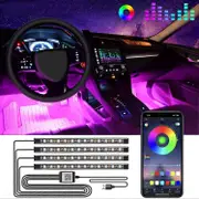 Car LED Light, Smart Interior Light with APP Control, RGB Interior Light with DIY Mode and Music Mode, USB Charging, DC 12V
