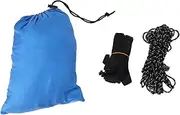 Camping Hammock with Net, Portable Travel Hammock Outdoor Hanging Hammocks Tree Straps Swing Hammock Bed, for Camping Hiking Backpacking (Dark Green with Fruit Green (White Net)) (Royal Blue with