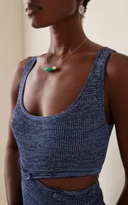 [Ten Thousand Things] Bean 18K Yellow Gold Pearl, Chrysoprase Necklace