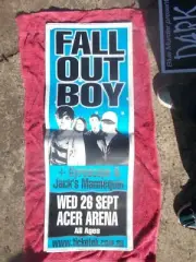FALL OUT BOY 26TH SEPTEMBER ACER ARENA AUSTRALIAN TOUR POSTER
