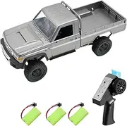Blelsa 1/12 2.4Ghz Remote Control Pickup Truck All Terrain Proportional Remote Control Truck with Function Two Variable, Remote Control Lights, 500Mah Battery-Silver, 3 Battery Silver -3