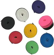GANAZONO 8Pcs Colorful Slip Racket Grip Tape Sweat Absorbent Overgrip for Badminton Tennis Fishing Rod PU Soft Material Black White Green Yellow Pink Red Blue Purple