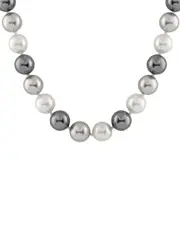 Splendid Pearls Silver 12-13mm Shell Pearl Necklace