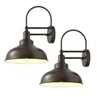 Dusk to Dawn Gooseneck Barn Light, Outdoor Wall Sconce Farmhouse Exterior Wal...