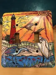 Outer Banks Currituck Beach Lighthouse Corolla switch plate cover local artist