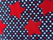 Patriotic Holiday table runner - Red White Blue -heat resistant -handmade