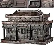 Chinese Classical Majesty Urn – Yong'an Palace–Style Columbarium Ash Box with Ebony Engraving, Elegant Memorial Urn for Men & Women(34 * 24 * 26cm)