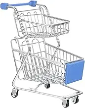 WESIEVYA Mini Shopping Cart for Desktop Decoration Hand Trolley Storage Frame with Two Design for Role Play Organizing Items