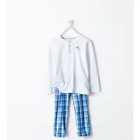在飛比找ETMall東森購物網優惠-春季家居服純棉格子睡衣時尚童裝