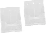 STOBOK 2pcs Files Rack Vertical File Folder Holder Pamphlets Stand Desktop File Holder File Organizer for Desk A4 Pamphlet Holder Desk File Organizer Leaflet Holder A4 Transparent Acrylic