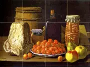 Art Mural Ceramic Decor Backsplash Jar Fruits Tile #334