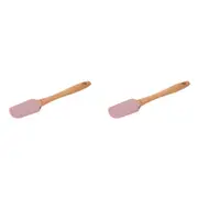 2PK Wiltshire Wooden Handle Silicone Tip Spatula Scraper Kitchen Utensil Tool