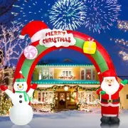 EBANKU 10 FT Christmas Inflatable Santa Claus Snowman Rainbow Archway Decorat...