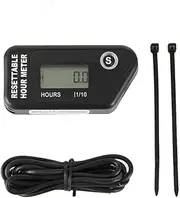 1 x ABS Digital Wireless Durable Operating Hour Counter, Complete IP68 Waterproof Resettable Vibration LCD Hour Counter