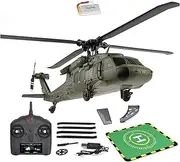 K170 UH60L RC Helicopter for Adults, 2.4G 4CH 6-Axis Gyro Brushless Motor Military RC Helicopter, Gyroscope Altitude Hovering for Adults,1 Battery