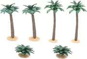 6Pcs Miniature Scenery Models Realistic Fake Tree and Bush Decor for Micro Landscape Craft Flexible Plastic Material for DIY Model and Home Decoration