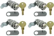Leisure Coachworks 4 Pack 1 1/8" Keyed Camlock with Straight and Offset Cam Lock Latch Keyed Alike (4, 1 1/8")