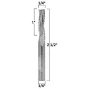 1/4" 3 Flute Upcut Rougher Endmill CNC Router Bit - 1/4" Shank - Yonico 36366-SC