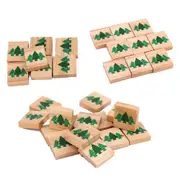 100pc Wooden Tiles Trees Symbols DIY Christmas Craft Scrap Booking Hom