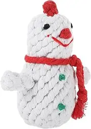 Totority Household Pet Dog Chew Durable Rope Snowman Teething Relief Interactive Play and Stress Reduction Christmas Present