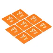 8Pcs NFC Stickers NFC216 Tag Sticker 888 Bytes Square NFC Tags Orange
