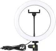 10-Inch Dimmable Ring Light LED Ring Cold and Warm Selfie Photo Live Broadcast Fill Light for Video Live Broadcast
