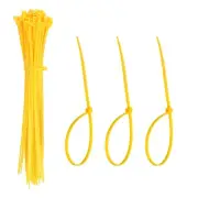 Zip Ties Plastic Cable Ties, Wire Tie 8 Inch - (100 Pack, Yellow)