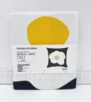 Ikea ÖGONLOCKSMAL Pillow Cushion Cover 20" x 20" Black/White Egg Pattern