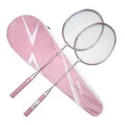 2pcs Badminton Rackets And Carrying Bag Set Badminton Racquet Set Indoor Outdoor Pink