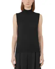 Max Mara Slalom Mock Neck Wool Top