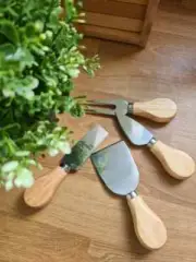 Cheese Knives Set Cutlery Stainless Steel Slicer Cutter Wood Handle Mini Knifes
