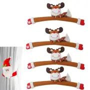 4pcs Christmas Curtain Buckle Tieback Santa Snowman ELK Window Decorations Christmas Cartoon Doll Curtain -ELK