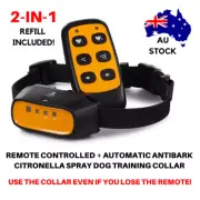 2-IN-1 AUTO ANTIBARK COLLAR + REMOTE CONTROL DOG TRAINING COLLAR Train Up To 2