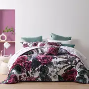 Bianca Abigail Berry Floral Printed Quilted Bedspread Set Super King