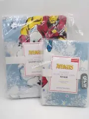 Pottery Barn Kids Glow Dark Marvel Avengers Heroes Duvet Cover Twin 1 Sham #G51
