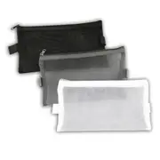 Pen Cosmetic Storage Bag Portable Large Pencil Case Clear Mesh Pouch Case Makeup