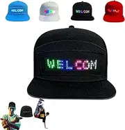 [MYGEAZQW] Yoyoway LED Rolling Display Hat, Animated Bluetooth Led Sign Hat Caps, Text Animation Graffiti Programmable LED Caps for Hip hop Street Dance Party