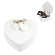 13cm White Heart MDF Box - Decorative Wooden Storage Container