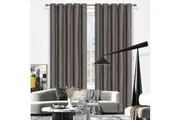 Curtain Wonderland Piper Eyelet Blockout Curtain 220cm or 250cm Drop Pewter