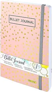 Online Bullet Journal Spotlights Rose, 120 g/m² FSC Paper, DIN A5, 144 Inner Pages, Dotted, Notebook with Soft Cover and Elastic Band, Diary for Notes, Sketches, Lettering