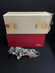 NEW IN BOX Baccarat France Crystal Art Glass Large Tiger 10" Figurine