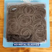 1200 Equate No Metal Elastic Mini Black Rubber Bands Ponytail 4 boxes of qty:300